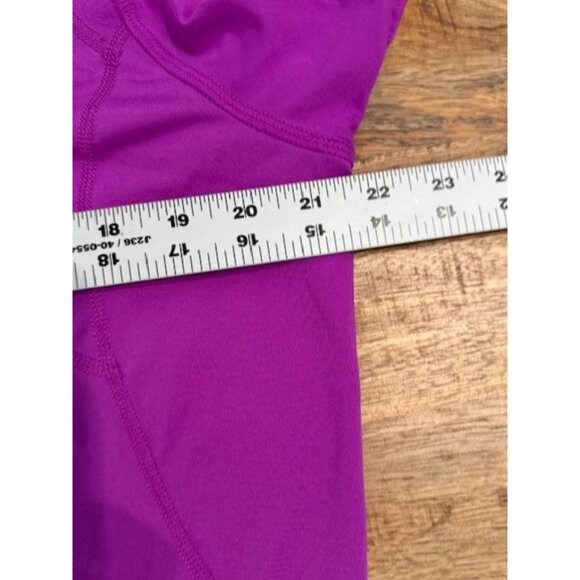 MTA Sports Short Sleeve Tee V Neck Magenta Pink Purple Shirred Gathered Plus 1X - Picture 5 of 6